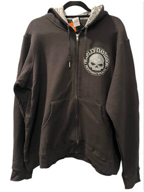 Harley Davidson NWT Willie G Skull Military Zip Up Hoodie Jacket Size 3XL Italy